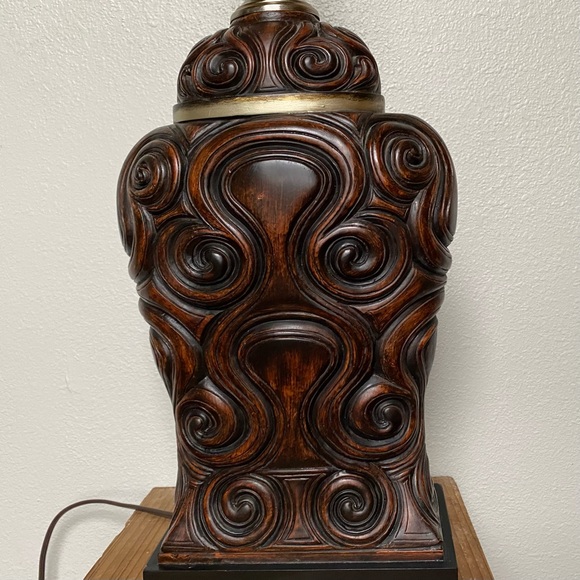 Uttermost Other - Gorgeous Boho Tribal Carved Wood/Resin Brown Uttermost  Table Lamp